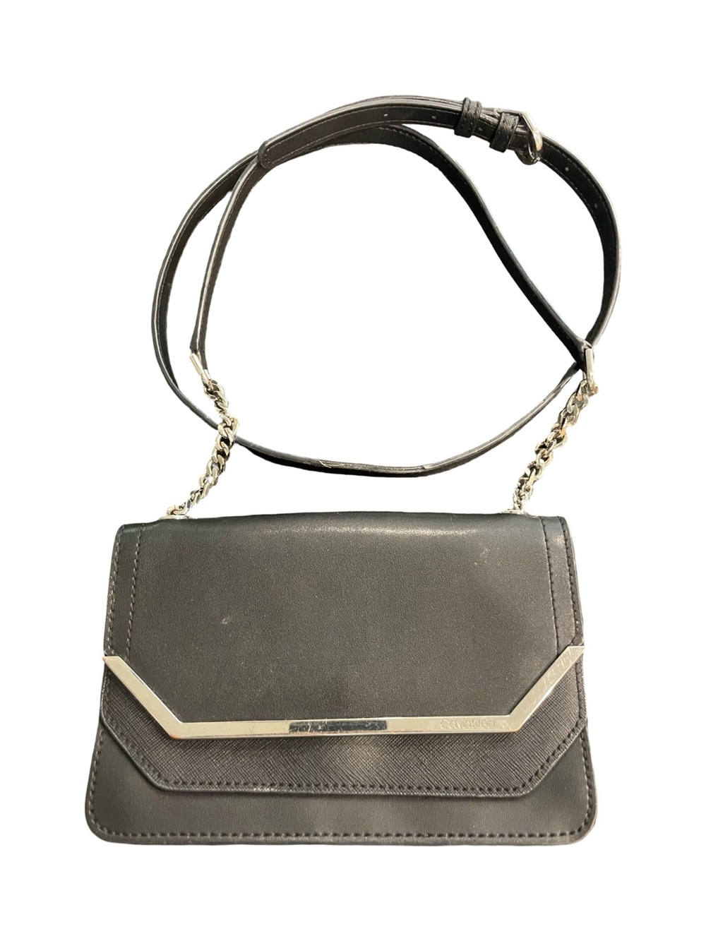 Calvin Klein Black Crossbody Bag with Gold Accent